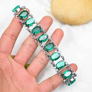 Green Apatite <b>Bracelet</b> 925 Sterling <b>Silver</b> Handmade <b>Silver</b> Jewelry Gemstone <b>Bracelet</b> Wedding Birthday Gifts For Her - Product Image 6