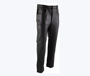 Pantalon en cuir tendance pour homme avec poche latérale Design taille moyenne Cuir de mouton souple - Product Image 2