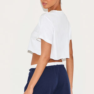 T-shirt d'été en coton pour femmes T-shirt à manches courtes avec sérigraphie personnalisée et coupe ample pour le style décontracté de la rue - Product Image 6