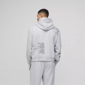 เสื้อฮู้ดโอเวอร์ไซส์ของผู้ชายผ้าฝ้ายระบายอากาศได้ดีเสื้อฮู้ดโอเวอร์ไซส์ออกแบบได้ตามต้องการ - Product Image 1