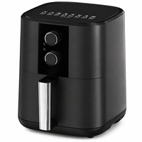 Friteuse à air mécanique Alpha 5L 8L 10L 12L avec bouton rotatif, 1200W, température réglable, minuterie, sans huile, pour la cuisine familiale