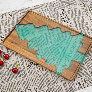 Arbre de Noël en résine époxy, bois d'acacia, décoration de vacances faite à la main pour la maison et le bureau - Product Image 5