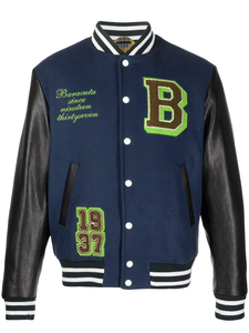 แจ็กเก็ตเลตเตอร์แมนสำหรับผู้ชายเสื้อคลุมพลัสไซส์ปกตั้งโลโก้แนวสตรีทซี่โครงพิมพ์ดีไซน์เบสบอล - Product Image 4