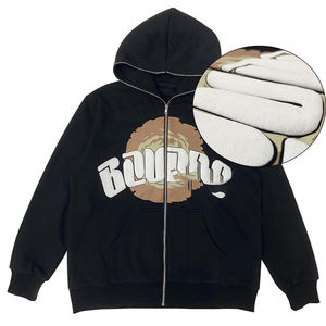 Alta calidad 450 GSM Heavy Weight Distressed Pockets French Terry Blank Vintage Wash Pullover Hoodie para hombres - Product Image 2