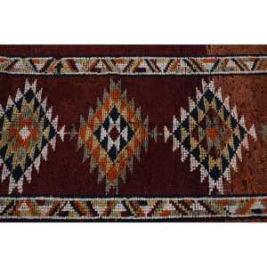 2.6x10.4 ft Rug, Vintage Herki Rug, Turkish <b>Brown</b> <b>Wool</b> Ombr Rug - Product Image 5