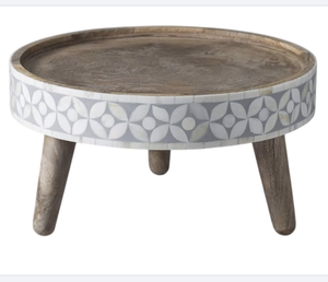 Plateau en bois élégant et fabriqué à la main Plateau en bois élégant Parfait pour les bibelots de thé Snacks Design moderne Blanc MOP Cake Stand Serveware - Product Image 6