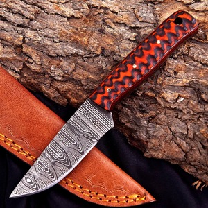 Gaine de couteau de chasse de camping à lame fixe en acier damas forgé sur mesure Support OEM couteau de camp à lame fixe de qualité industrielle - Product Image 1