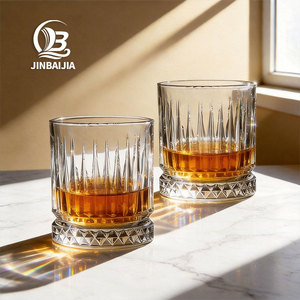 Vaso de Whisky de Lujo con Patrón de Diamantes Acanalados, Base Pesada, Cristal sin Plomo, Vaso Old Fashioned para <span class=keywords><strong>Bar</strong></span> - Product Image 1