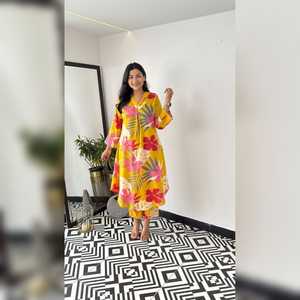 Luxurious Pure Cotton <b>Cord</b> Set for Women-Formal Salwar Kameez with Graceful <b>Flare</b> Regal Sophisticated Look Party Wear - Product Image 1