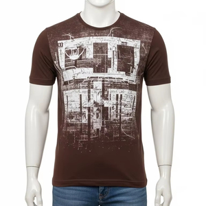 T-shirts en coton à col rond pour hommes, impression numérique, tissu respirant, confortable pour un usage quotidien, vêtements décontractés à la mode, vêtements imprimés personnalisés - Product Image 1