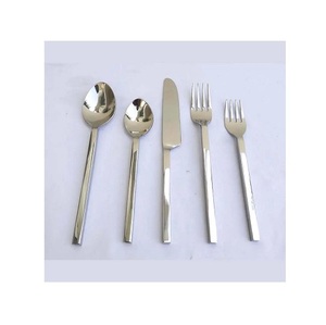 Couverts traditionnels en argent Offre Spéciale acier inoxydable titane argent avec poignée arrondie ensemble de couverts sûrs et sains pour un usage quotidien - Product Image 5