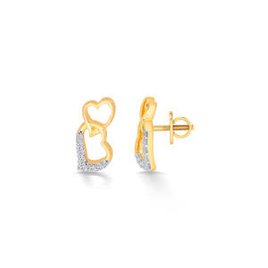 Amor 18K Gold Plated <b>Moissanite</b> & Pearl Stud <b>Earrings</b> for Wedding Engagement - Product Image 4