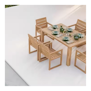 เก้าอี้รับประทานอาหารทำจากไม้สักการออกแบบที่ทันสมัยผลิตภัณฑ์ปรับแต่งได้สำหรับรับประทานอาหารกลางแจ้งเฟอร์นิเจอร์ - Product Image 6