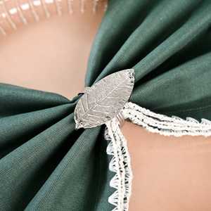 Lot de 6 anneaux de serviette vintage en laiton durable, motif feuille de mangue, 4,5 cm, décoration de luxe pour Noël et mariages, idéal pour les restaurants - Product Image 4