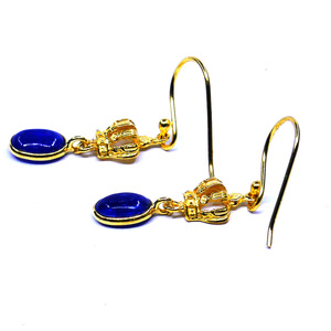Wedding Wear 925 Sterling <b>Silver</b> Gold Plated Jewelry Kyanite Gemstone Women Wear Sprial Earring Set - Product Image 4