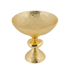 Bol à servir en métal de conception feuille, robuste, pour servir de la nourriture et des fruits, couleur or, miroir poli, forme ronde, accessoires de table - Product Image 4