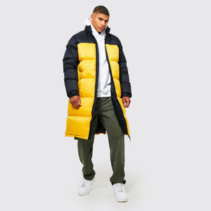 Chaqueta Larga Impermeable Ecológica de Alta Calidad para Hombre, Servicio OEM Personalizado, Ropa de Invierno, Cuello Alto, Tela Delgada - Product Image 2