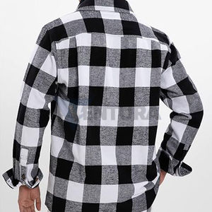 Camisas de Franela Personalizadas para Hombre, Manga Larga, a Rayas, Ecológicas, 100% Algodón, Color Personalizado, para Otoño e Invierno - Product Image 2