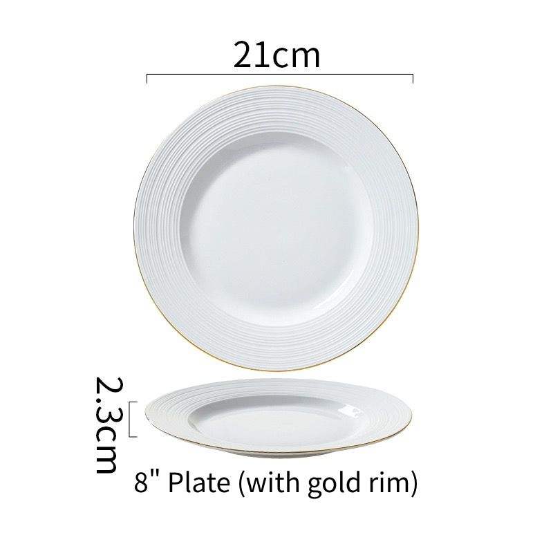 8" Plate (with gold rim)