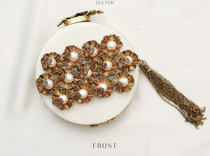 กระเป๋าคลัทช์สำหรับตอนเย็นประดับด้วยลูกปัดไข่มุกกรอบคริสตัลพลอยเทียมกล่องปาร์ตี้สำหรับเจ้าสาวกระเป๋าสตางค์พิเศษจากงานฝีมือสุดหรู - Product Image 4