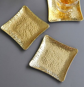Indian Handicraft TQC Classic Gold Finished Copper <b>Coaster</b> for Customized Size Kitchenware Restaurant Party Use (Eco-Friendly) - Product Image 2