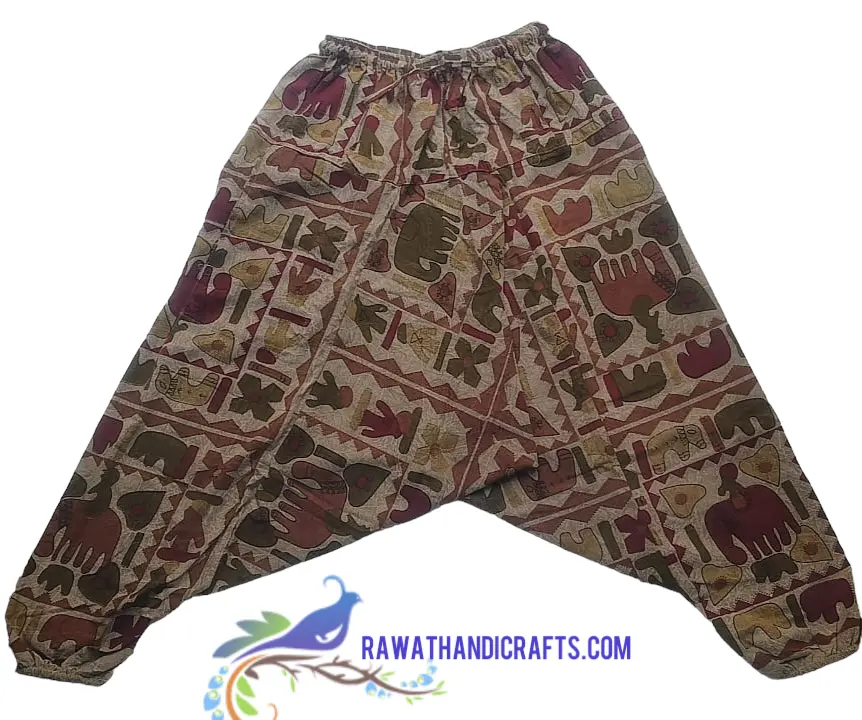 Pantaloni e pantaloni sportivi in cotone stile Afghani con stampa elefante abiti GM-050123240Y donna stile bohémien top jogg