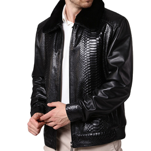 Luxury for Leather <b>Jacket</b> for <b>Men</b> Handcrafted Real Exotic Skin Premium Finish OEM Branding Long <b>Thin</b> Waterproof Breathable - Product Image 4