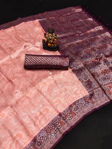 Nouvel arrivage Dernière tenue de créateur Haute sur demande Kanjivaram Saree en soie avec travail à la main de qualité supérieure Exportateur de mode femme à vendre - Product Image 3