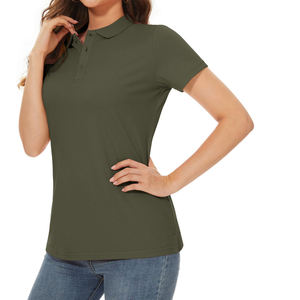 High Quality Cotton Women's Polo Shirt Short Sleeve Slim Fit Pique Breathable Casual Sport Golf T-shirt Custom Logo Wholesale - Product Image 2