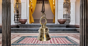 Handheld Brass Temple Bell Ghanti Indian Musical Instrument Accessory Home Diwali Decor Pooja <b>Mandir</b> Call Bell Christmas - Product Image 4