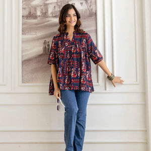 Zara เสื้อเรยอน100% พิมพ์ลายผ้าเรยอนสำหรับผู้หญิงคุณภาพสูงออกแบบได้ตามที่ต้องการและเป็นมิตรต่อสิ่งแวดล้อม - Product Image 1