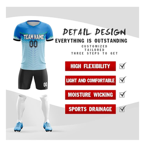 Uniformes de fútbol de color degradado de diseño personalizado para hombres, conjuntos de entrenamiento de impresión por sublimación completa con nombre de logotipo, opciones OEM - Product Image 2