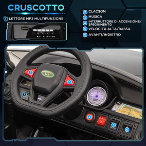 HOMCOM Coche Eléctrico para Niños de 3 a 6 Años con Control Remoto, Luces LED y Bocina, en PP y Metal, 110x68x52 cm - Product Image 5