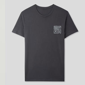 T-shirt personnalisé pour hommes à épaules tombantes T-shirt en coton épais à col rond T-shirt surdimensionné avec broderie et patch appliqué T-shirt court en forme de boîte pour hommes - Product Image 5