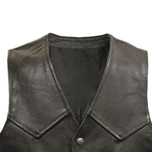 Traje de moto de invierno hecho a medida para hombre Chaleco de motorista de cuero genuino de alta calidad con bolsillos Estilo casual Nuevo y barato - Product Image 4