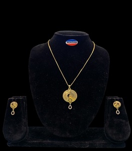 Montana Women's Classic Heart Shape Natural Stone <b>Charm</b> Pendant Set with Brass Plating <b>for</b> Wedding Engagement - Product Image 1