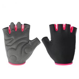 Guantes de entrenamiento grises y rosas para mujer Guantes de fitness de medio dedo con relleno de Palma y control de agarre - Product Image 6