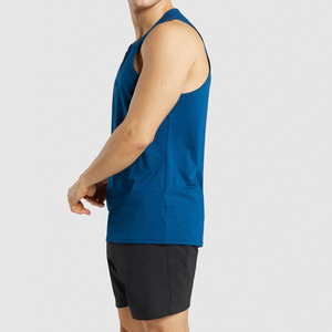 2024 New Arrival Primum Quality Men's Gym Workout Tank Tops 100% Cotton Breathable Slim Fit Quick Dry Casual Athletic Knitted - Product Image 3
