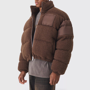 <b>Men's</b> High Quality Cropped <b>Fleece</b> <b>Jacket</b> <b>Thick</b> Nylon Zipper Fly Warm Winter Canvas High Street Style for Winter Use - Product Image 4