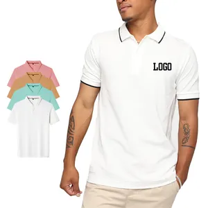 定制设计制造商男士马球衫空白透气标准贴合高品质因果马球衫