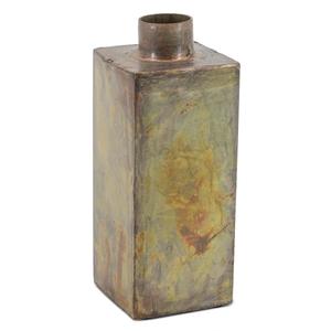 Stylish vintage metal iron flower <b>vase</b> with unique <b>textured</b> surface ideal for modern contemporary minimalist home decor - Product Image 4