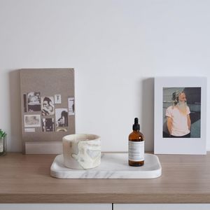 Plateau de rangement classique en céramique, finition marbre, portable, multifonction, passe au lave-vaisselle, pour salon, salle de bain, cuisine et commode - Product Image 6