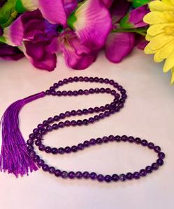 ขายส่งคริสตัลธรรมชาติอเมทิสต์ญี่ปุ่นมาลา/108ลูกปัดมาลา:คริสตัลบําบัดหิน:เรกิหินบําบัด:อัญมณีญี่ปุ่นมาลา - Product Image 3