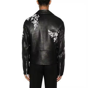 Nueva Colección 2025 Chaquetas de Motocicleta de Invierno Unisex de la Mejor Calidad, Personalizadas, con Estampado Floral, de Cuero Genuino, Resistentes al Viento, con Cuello y Cremallera - Product Image 4