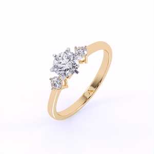 Elegante anillo solitario Bond con tres diamantes cultivados en laboratorio para todas las ocasiones - Product Image 2