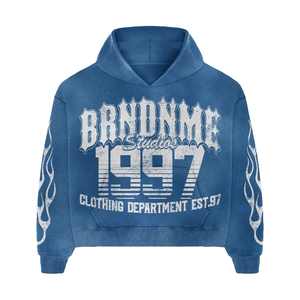 ชุดวอร์มผ้าบ็อกซี่เอวลอยแบบวินเทจพิมพ์ลายหน้าจอสวยงามขนาดใหญ่ออกแบบได้ตามที่ต้องการ - Product Image 1