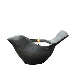 Portavelas con Forma de Pájaro en Latas Metálicas Negras Personalizadas, Recipientes para Velas con Tapa - Product Image 1