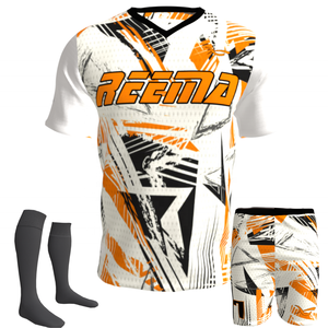 Uniformes de Fútbol Personalizados Reema Tec para Adultos Unisex |   100% Poliéster Transpirable de Secado Rápido con Cuello en V y Manga Corta con Impresión Digital - Product Image 3