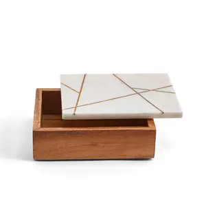 뜨거운 대리석과 나무 보석 포장 상자 선물 럭셔리 귀걸이 보관 상자와 uquare 모양과 최고의 가격