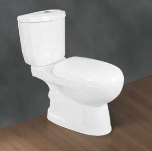 Chine Afrique Nigeria Ghana Ensemble de toilettes pour salle de bains Toilette deux pièces économique avec housse de siège à fermeture en douceur PP UF - Product Image 2